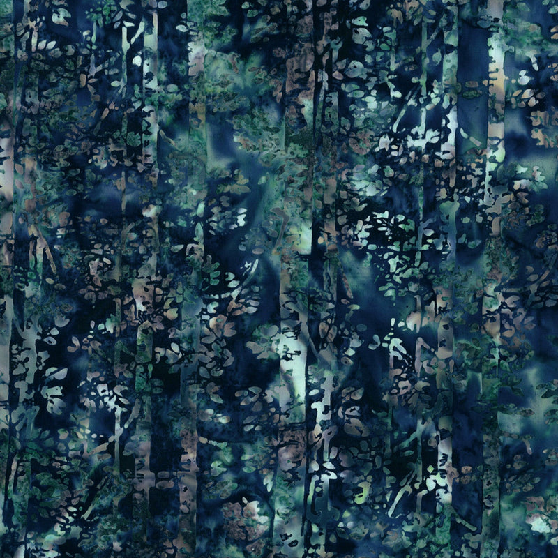 Woodland Batiks MR56-21 Teal by McKenna Ryan for Hoffman Fabrics.