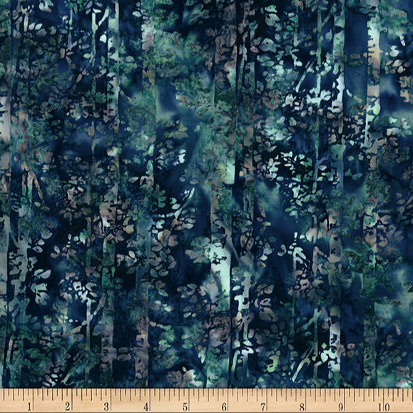 Woodland Batiks MR56-21 Teal by McKenna Ryan for Hoffman Fabrics.