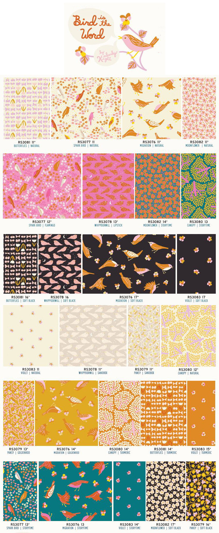 Bird is the Word Layer Cake RS3076LC by Kimberly Kight of Ruby Star Society for Moda