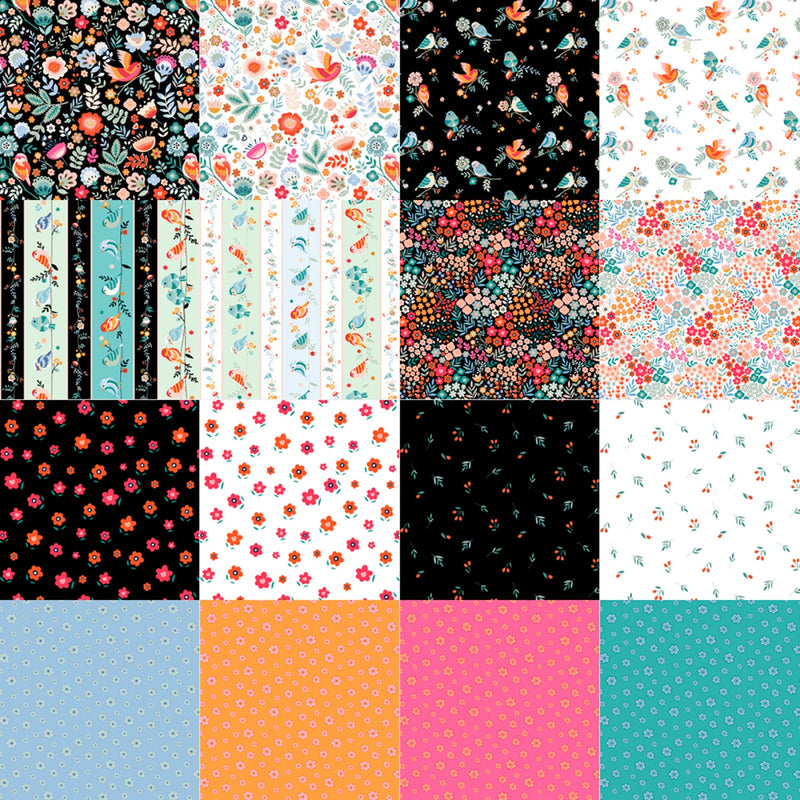 Birdsong Fat Quarter Bundle BSONFQ by Geeranjali Behera for P&B Textiles