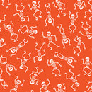 Black & Boo 14565G-38 Little Skeletons Orange by Greta Lynn for Kanvas. 