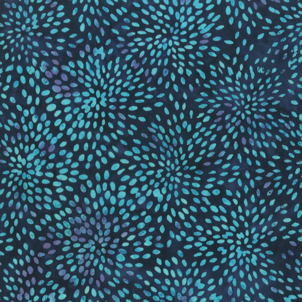 Black & Hue Batik 2214Q-X Cobalt Mini Petals by Anthology Fabrics