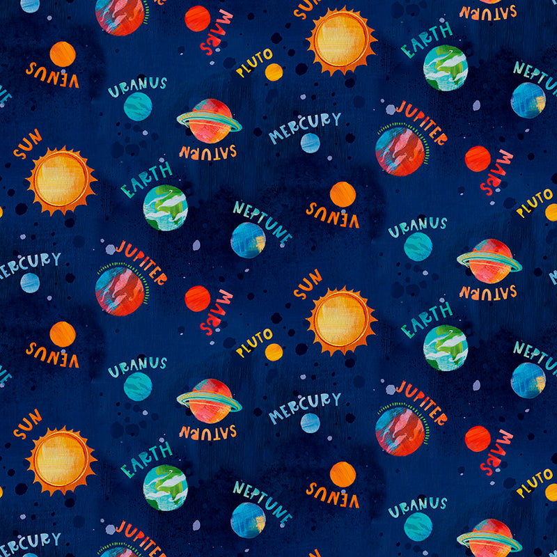 Blast Off! 2796-77 Navy Planets by Courtney Morgenstern for Blank