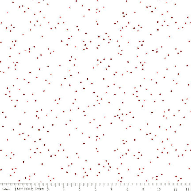 Blossom On White C730-RED by Christopher Thompson for Riley Blake Designs