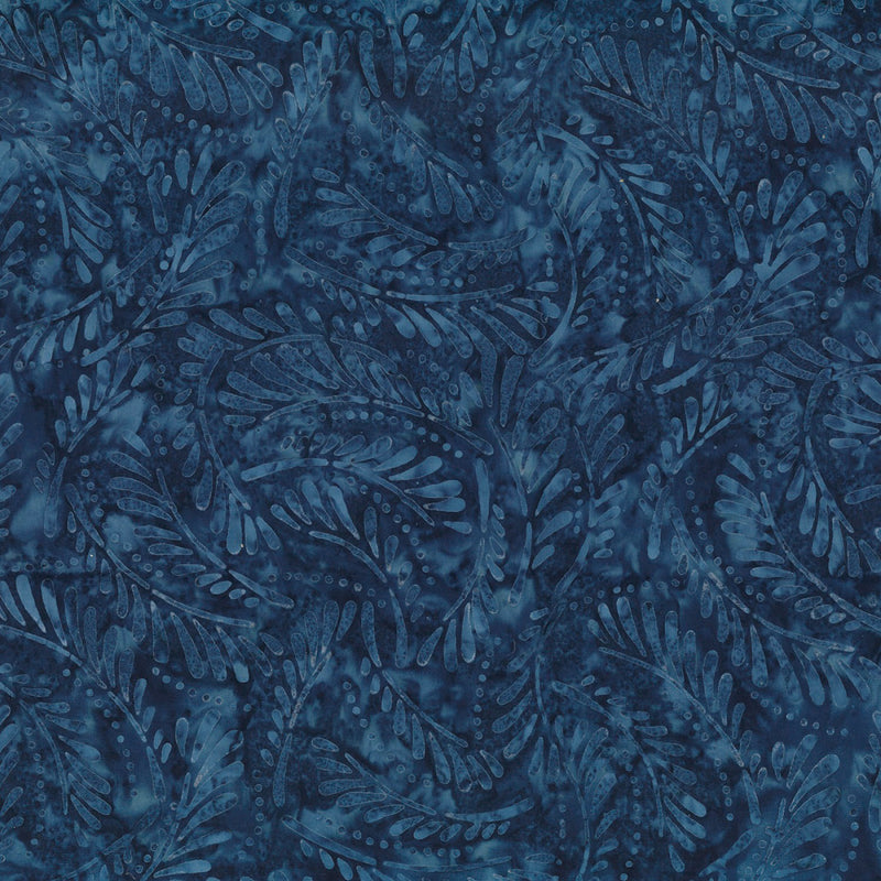 Blue Smoke Batik 1400 22277 449 Navy Ferns by Wilmington Prints
