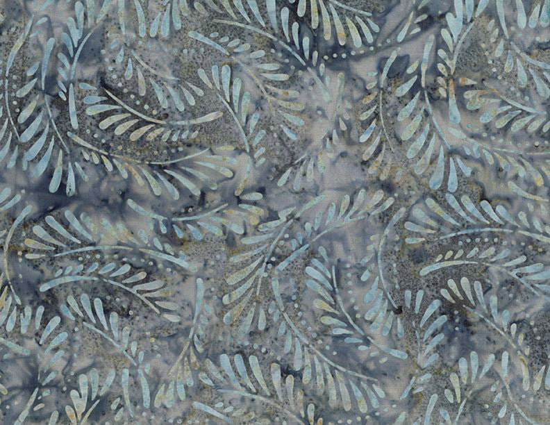 Blue Smoke Batik 1400 22277 492 Blue/Gray Ferns by Wilmington Prints