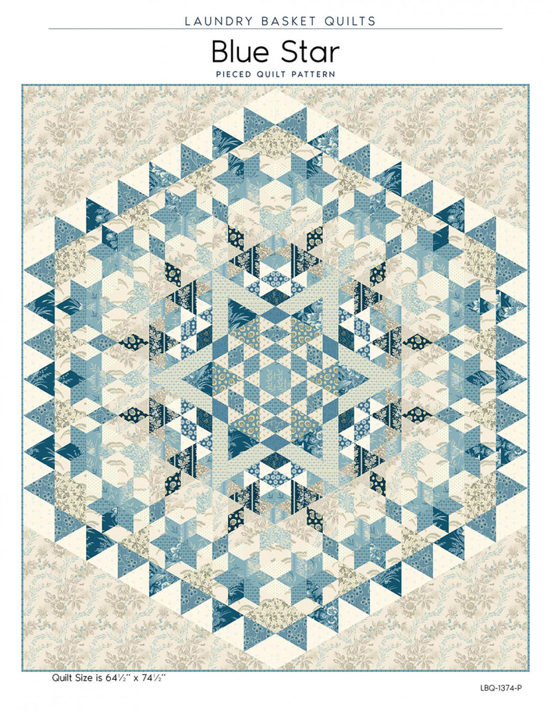 Blue Star Pieced Quilt Pattern Edyta Sitar Laundry Basket Quilts LBQ-1374-P