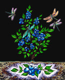 Blueberry Panel CAJ-00014D BLACK Panel by Carla Joseph for International Textiles