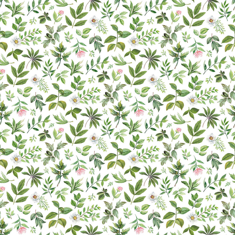 Blush SP25621-10 Leaf Toss White Green by Michel Design Works for Northcott