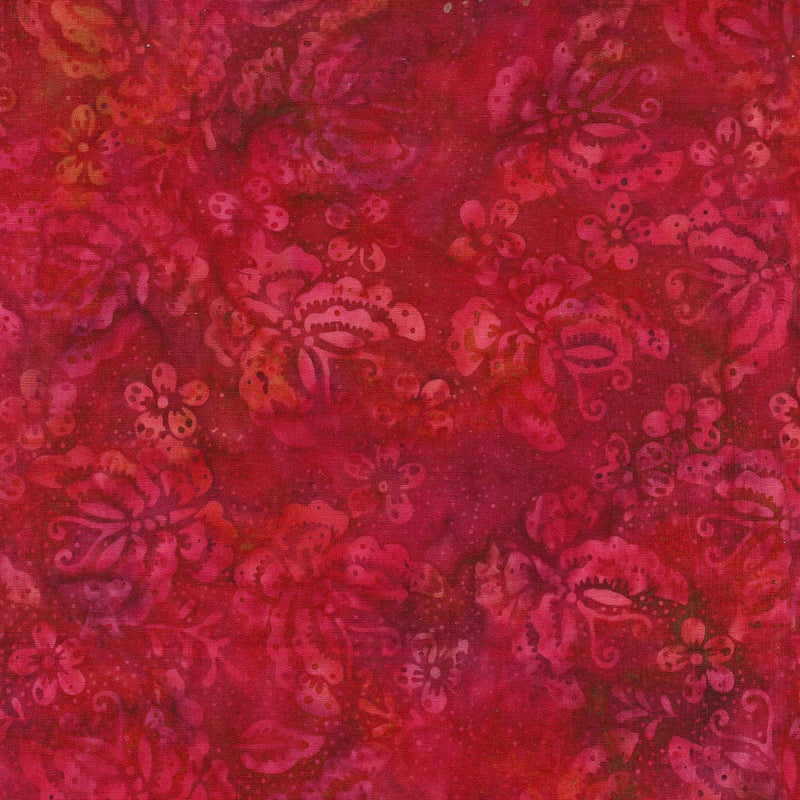 Blushing Garden Batik 112328375 Butterfly Red Cranberry by Island Batik