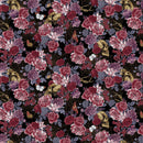 Bones Collection 7113-99 Black Large Floral and Bones by Melissa Wang for Studio e Fabrics