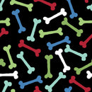 Bones Flannel 14706-BLACK-DR by 3 Wishes Fabric