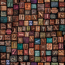 Bookworm 30451-X Multi Letter Blocks by Morris Creative Group for QT Fabrics