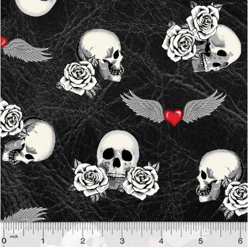 Born to Ride 52241-3 Black Tattoo by Rosemary Lavin Design for Windham Fabrics