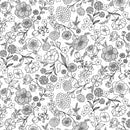 Botanica 13682-14 Feature Black/White by Amanda Murphy for Benartex/Contempo