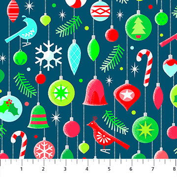 Bright Christmas 10157-63 Multi Trim the Tree by Patrick Lose Fabrics