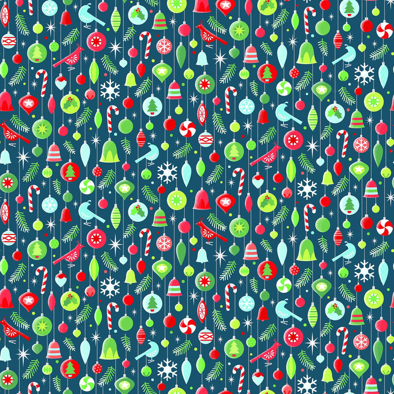 Bright Christmas 10157-63 Multi Trim the Tree by Patrick Lose Fabrics