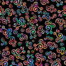 Brilliance 28326-J Black Scroll Toss by Dan Morris for QT Fabrics