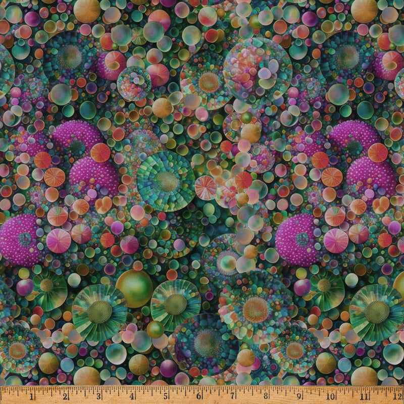 Bubblelicious X5613-185 Abalone by Marles Janssen for Hoffman Fabrics.