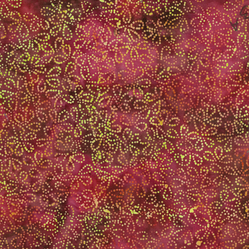 Buds & Blooms Batik 112335375 Floral Dot Red Cranberry by Island Batik