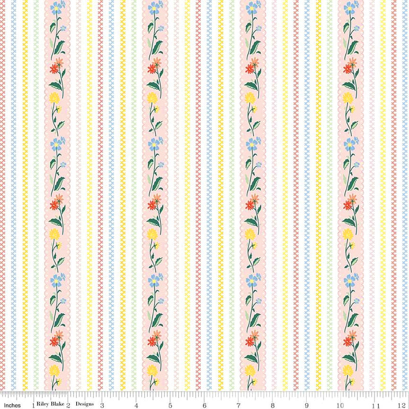 Bunnies & Cream C6023-PINK Stripe by Lauren Nash for Penny Rose Fabrics for Riley Blake Designs