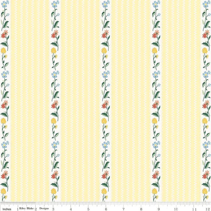 Bunnies & Cream C6023-YELLOW Stripe by Lauren Nash for Penny Rose Fabrics for Riley Blake Designs