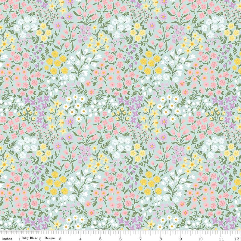 Bunny Trail C14253-POWDER Spring Floral by Dani Mogstad for Riley Blake Designs
