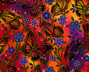 Butterflies BA-0003 Orange by Betty Albert-Licenz for International Textiles