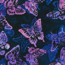 Butterfly Habitat Batik AMD-22382-460 Midnight Purple by Lunn Studios for Artisan Batiks. Robert Kaufman Fabrics.