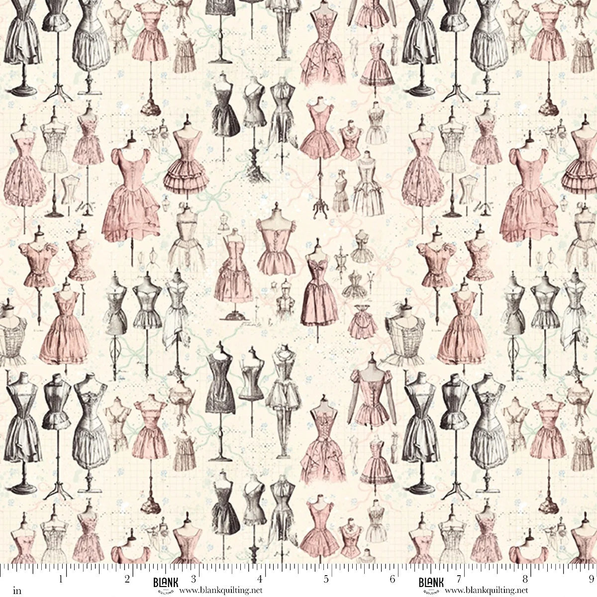 Buttons and Keepsakes 5357-12 Pink and Ecru Mannequins (Preorder/Prepa