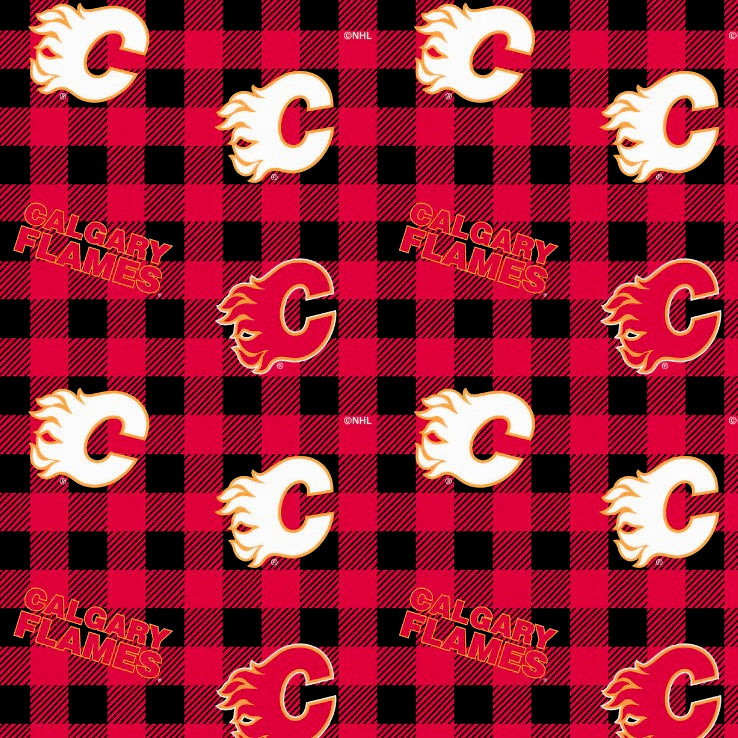 Calgary Flames Flannel 1192FLA licensed to Sykel Enterprises