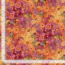 Calico Cat FLEUR-CD4121 ORANGE Painted Circle Geo by Timeless Treasures
