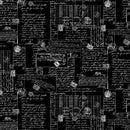 Calligraphy on 108" Wide WBX9166-BLAC-D by Michael Miller Fabrics