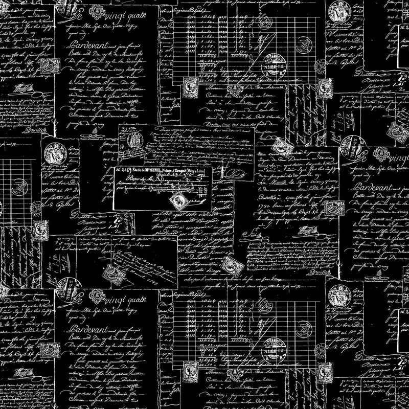 Calligraphy on 108" Wide WBX9166-BLAC-D by Michael Miller Fabrics