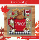 Canada Mug Cross Stitch Pattern cover of a moose in a cup with a Canada flag