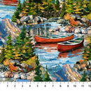 Canoe Lake DP29232-44 Scenic Blue Multi by Iosif Derecichei for Northcott