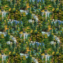 Canoe Lake DP29233-78 Trees Green Multi by Iosif Derecichei for Northcott
