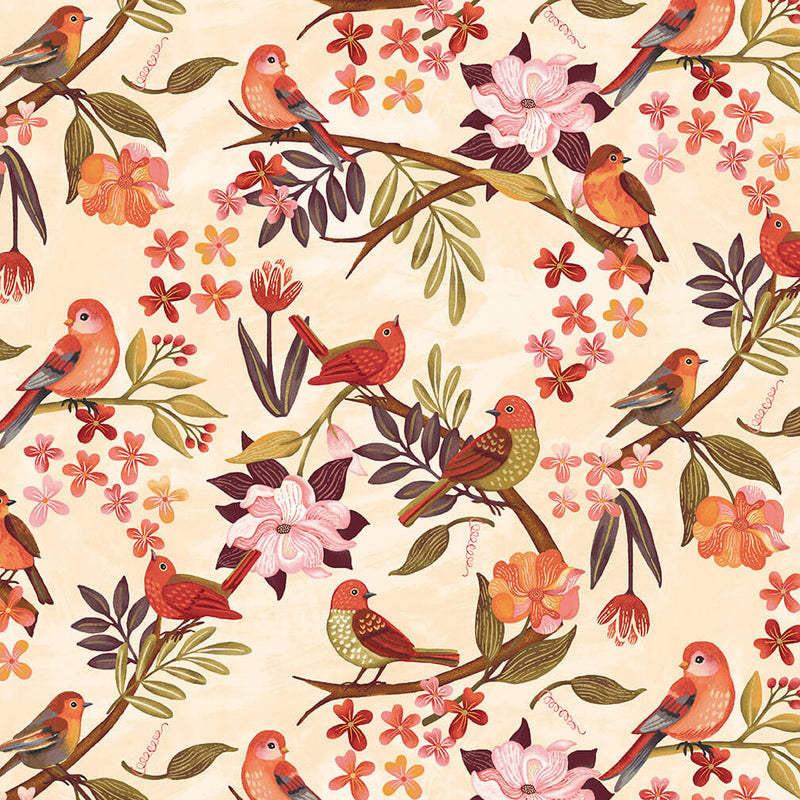 Canyon Birds 6771-33 Cream Bird Allover by Jennifer Brinley for Studio e Fabrics