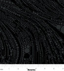 Cat Artistry 16737-90 Circled Swirl Black by Peggy Collins for Benartex