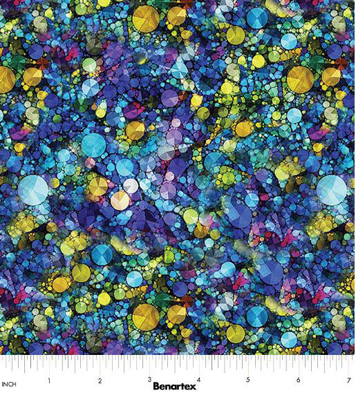 Cat Artistry 16738-53 Sparkle Blue/Multi by Peggy Collins for Benartex