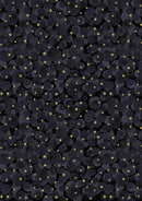 Celestial A755.3 Celestial black Bumbleberries with gold metallic by Lewis & Irene