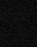 Celestial A758.3 Celestial clouds on black with gold metallic by Lewis & Irene