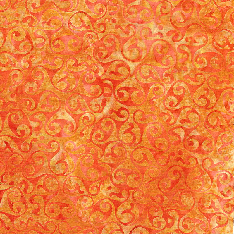 Celtic Fields Batik 112304266 Celtic Circle Orange Tiger by Island Batik