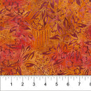 Changing Seasons Batik 83071-59 Wild Orange Floral Branches by Banyan Batiks Studio for Northcott