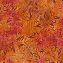 Changing Seasons Batik 83071-59 Wild Orange Floral Branches by Banyan Batiks Studio for Northcott