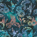 Charming Hummingbird Batik SRK-23199-80 Evening by Studio RK for Robert Kaufman Fabrics.