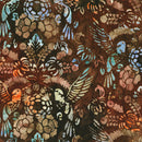 Charming Hummingbird Batik SRK-23198-342 Chestnut by Studio RK for Robert Kaufman Fabrics.