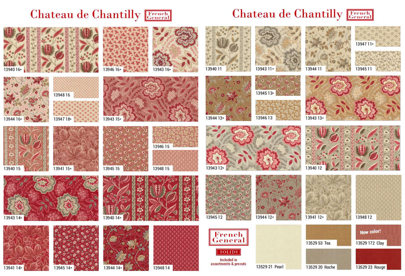 Chateau de Chantilly Fat Quarter Bundle 13940AB by French General for Moda