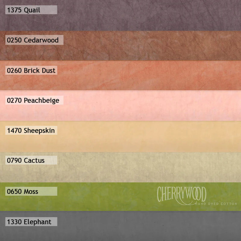 Cherrywood Hand Dyed Fabric 8-Step Fat Quarter Bundle Desert Dawn.