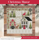 Christmas Manor Cross Stitch Pattern shown on wood background